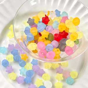30 piezas/bolsa de cuentas de estrella con acabado mate para manualidades, suministros de joyería DIY, pulseras de cuentas de moda, cuentas Puca, collares coloridos - Product Image 4