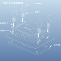 Bloc de refroidissement par eau pour processeur, bloc en cuivre entièrement métallique, bloc de refroidissement par eau pour processeur léger, compatible avec AMD/AM4. AMD-POOC