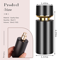 Flacon pulvérisateur en verre pour parfum, flacons atomiseurs de parfum de voyage rechargeables, flacon atomiseur de Cologne portable noir vide