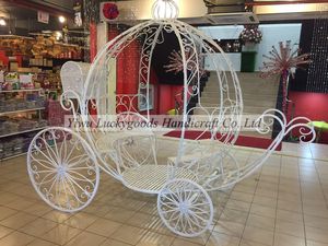 LDJ429 белая тыква, Лошадиная карета, свадебное украшение, металлическая каретка Золушки, тыква - Product Image 6