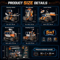 Jouets de construction robotiques télécommandés cinq en un, ensemble de blocs de construction MOC, jouets créatifs à assembler soi-même, plastique ABS, personnalisable, cadeau unisexe