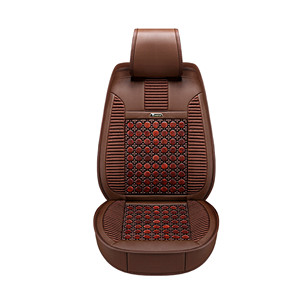 Fundas de Asiento de Coche de Cuero Transpirable Personalizadas con Cuentas de Madera, Compatibles con Airbag, Ajuste Universal para Golf, Mondeo, CC, Summer, Suita - Product Image 1