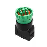Adaptador de Diagnóstico Automotriz Linkyou OBD de 9 Pines J1939 OBD2 de 16 Pines, Conductor de Cobre PVC, IP67, 12-24V, 1 Año de Garantía, Lector de Códigos