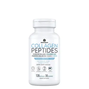 OEM Collagen Peptide Capsule Hyaluronic Acid Gluta Collagen Capsule Tipe I, II, III Collagen Capsule untuk Pemutih Kulit