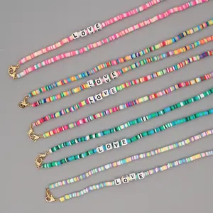 New Design Jewelry Cute Rainbow LOVE Polymer Clay Eyeglass chain Necklace Holder Women Girls beaded Lanyard Strap Masking Chains