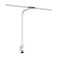 Lampe de bureau à pince LED double tête longue, bras articulé réglable, lumière de lecture protectrice pour les yeux, alimentation USB, lampe de travail intelligente pour bureau et étude