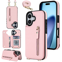 Étui de téléphone magnétique antichoc avec fermeture éclair et cordon pour iPhone 8 Plus/XR/11/12/13/14/15/16/17