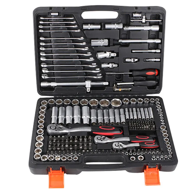 216pcs Socket Wrench Kits Auto Repair Tool Socket Ratchet Spanner Sets For Home Hardware Kit Tool Boxes With Plastic Box Package