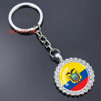 Porte-clés fleur en strass drapeau autrichien, très populaire, pour sac à dos, décoration de clés, breloque de portefeuille, souvenir de voyage