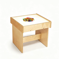Table lumineuse LED pour enfants de la maternelle Montessori avec rangement, boîte à lumière LED, table de jeu pour bébés, crèche, école maternelle