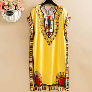 Robe de nuit mi-longue style ethnique <span class=keywords><strong>pour</strong></span> <span class=keywords><strong>femme</strong></span>, sans manches, coupe ample, robe de plage <span class=keywords><strong>pour</strong></span> les vacances, robe décontractée africaine musulmane grande taille - Product Image 2