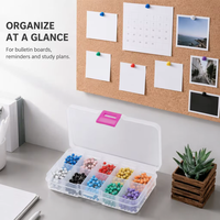 500 pièces/boîte – Épingles de bureau à tête ronde en plastique style Art Déco pour cartes