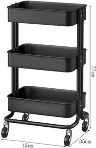 Nieuw Ontwerp 3-Tier Mobiele Opbergkar Badkamer Keuken <span class=keywords><strong>Trolley</strong></span> Met Wielen Beweegbare Ijzeren Frame Keuken Metalen Opbergrek - Product Image 2