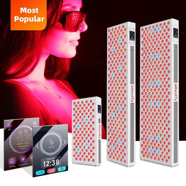 Redfy 8 Wavelengths Nir Infra Blue Medical Grade Touch Screen Led Therapy Device Full Body Standing Red Light Therapy Panel