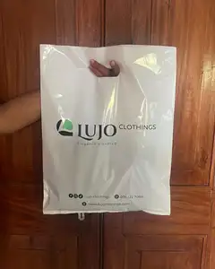 Bolsa de compra de plástico transparente de alta calidad, fabricante de China, oem, personalizada, de almidón de maíz, pla, biodegradable, de 80 micras, grande