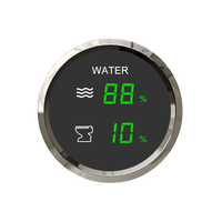 Jauge double 2 en 1 de 52 mm, jauge de température de l'eau et de niveau de carburant, alarme pour bateau, voiture, camion, neuve