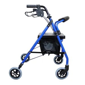 CE certificato removibile ausilio per la mobilità pieghevole moda per adulti Best-seller 3 ruote 4 ruote Rollator Walker con Shopping Bag