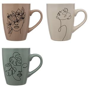 Tasses à café en grès de 35 cl assorties avec anse - Product Image 1