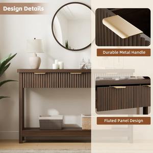 <span class=keywords><strong>Table</strong></span> console d'entrée moderne de luxe, mince, de 51 pouces, <span class=keywords><strong>avec</strong></span> 3 tiroirs et étagère ouverte pour le couloir, le salon, le hall d'entrée - Product Image 5