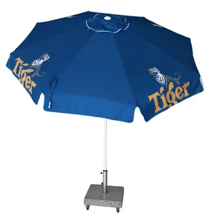 8 Feet Tiger Beer Outdoor Promotional Crank Umbrella Parasol Custom Patio Umbrellas Garden Umbrella