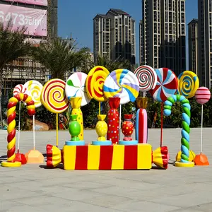 Kustom Permen Raksasa Lollipop Donat Es Krim Patung Raksasa Es Krim Kerucut Alat Peraga untuk Dekorasi Acara Pesta
