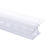 Burlete de PVC Transparente Tipo H en Forma de U para Puerta de Ducha, Ventana de Baño, Impermeable e Insonorizante