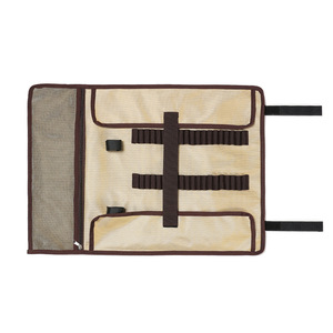 Bolsa de almacenamiento para acampar de lona con bolsillo de malla y correas elásticas para organizar el equipo de exterior - Product Image 1