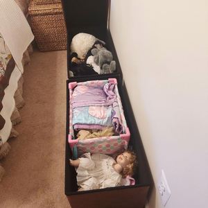 Pouf de rangement carré en cuir moderne 38*38*38cm, tabouret de coiffeuse pliable avec couvercle amovible pour chambre à coucher - Product Image 6