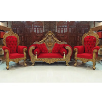 Ensemble de canapés de mariage Maharaja, meubles de mariage de luxe en teck portable pour la décoration d'événements à prix abordables