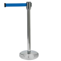 Poteau de guidage de file d'attente en acier inoxydable empilable avec miroir rétractable et barrière de séparation à sangle