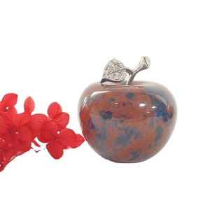 Grosir Kerajinan Tangan Alami Kualitas Tinggi Ornamen Kerajinan Ukir Apple Batu Penyembuhan Kristal untuk Hadiah LSY - Product Image 6