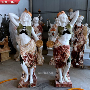 Sculpture de déesse en <span class=keywords><strong>marbre</strong></span> onyx YOUFINE, sculptée à la main, motif floral, pour la décoration de villa, de jardin, de portail et de paysage. - Product Image 5