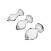 Jouet sexuel en verre orné de pierres précieuses rose rouge, taille S/M/L, ensemble de plug anal, jouets pour adultes, boutique de sex-shop