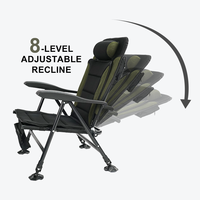 Chaise de pêche à la carpe professionnelle de style européen, inclinable, réglable en hauteur, avec coussin amovible, pour la pêche, le camping et les loisirs
