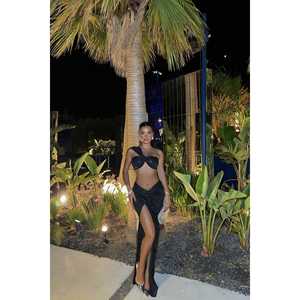 Ensemble jupe et robe de soirée noire brillante - Product Image 2