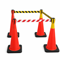 Accessoire de cône de signalisation routière : Tête de ceinture rétractable et bandes rétractables d'urgence pour cône de signalisation routière