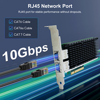 Carte réseau Intel X540-AT2 10G à double port RJ45 Adaptateur interne PCIe X8 2 ports Interface Ethernet 1GbE 100Mb Filaire 10Gbps