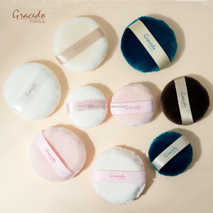 Gracedo Éponge Ronde Écologique Douce pour le Visage, Houpette <span class=keywords><strong>de</strong></span> Maquillage en Gros, Houpette Flottante Douce pour Poudre Libre, Logo Personnalisé avec Ruban - Product Image 2
