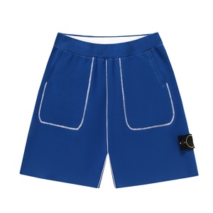 Shorts d'été décontractés en toile tricotée extensible de qualité supérieure, style vintage et ample, pour hommes - Product Image 3
