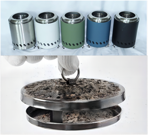 5 ''peint en acier inoxydable 304 foyer de table Camping en plein air Portable chauffage au bois jardin Patio BBQ baril poêle - Product Image 5