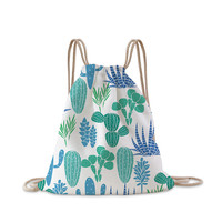 Serviettes en microfibre rectangle 70*140cm Cactus personnalisé imprimé numérique 2 en 1 sac à dos serviette de plage de bain