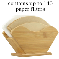 Support en bois noir pour filtres à café et distributeur de serviettes avec porte-mouchoirs pour accessoires de cuisine et de cérémonie du thé