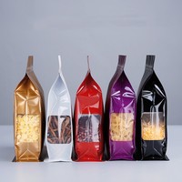 Speisequalität Nuss-Aufbewahrungsbeutel Großhandel Lager flacher Boden Standbeutel wiederverschließbare mattschwarze Kunststoffverpackung Reißverschluss-Mylar-Beutel