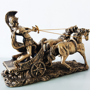 Scultura in Bronzo in Resina a Prezzo di Fabbrica, Artigianato in Resina Personalizzato, Carro <span class=keywords><strong>Romano</strong></span> in Imitazione Rame - Product Image 4