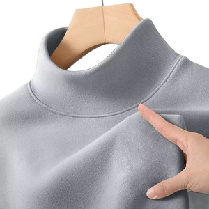 <span class=keywords><strong>Camiseta</strong></span> de <span class=keywords><strong>manga</strong></span> <span class=keywords><strong>larga</strong></span> de terciopelo alemán de <span class=keywords><strong>cuello</strong></span> medio <span class=keywords><strong>alto</strong></span> y corte holgado para hombre, exportación transfronteriza, <span class=keywords><strong>camiseta</strong></span> interior a <span class=keywords><strong>rayas</strong></span> para otoño e invierno - Product Image 5
