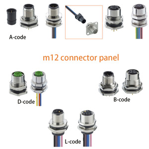 ขั้วต่อ M12 DIN แบบแผง ABD รหัส L ชนิดตัวผู้ IP67 250V DC ตัวเรือนอะลูมิเนียมอัลลอยด์ สำหรับติดตั้งด้านหลัง/ด้าน<span class=keywords><strong>หน้า</strong></span> - Product Image 1