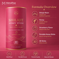 Bâtonnets de miel naturel pour adultes, marque privée OEM, sachets de miel liquide, édulcorant individuel, 10g x 30 bâtonnets, durée de conservation de 24 mois