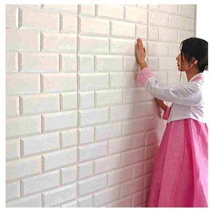 Techo de alta calidad pared barato de espuma de 3D papel pintado ladrillo de Color sólido papel pintado - Product Image 1