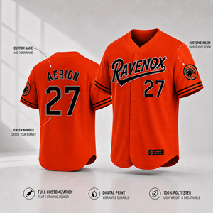 Maillot de baseball en polyester respirant et antibactérien, grande taille, imprimé ou couleur unie, pour uniforme d'équipe style Baltimore, vente en gros - Product Image 1