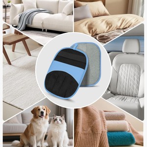 Gant de retrait des poils d'animaux bleu 9,37 pouces x 7,01 pouces pour chats et chiens, outil de toilettage - Product Image 4
